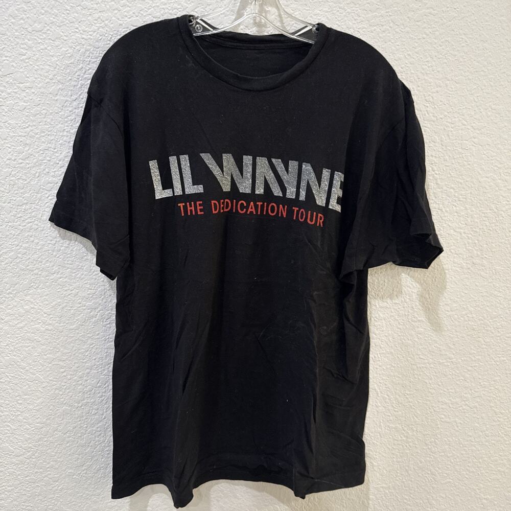 Lil Wayne T-Shirt Mens Large Black Short Sleeve The Dedication Tour Rap Music
